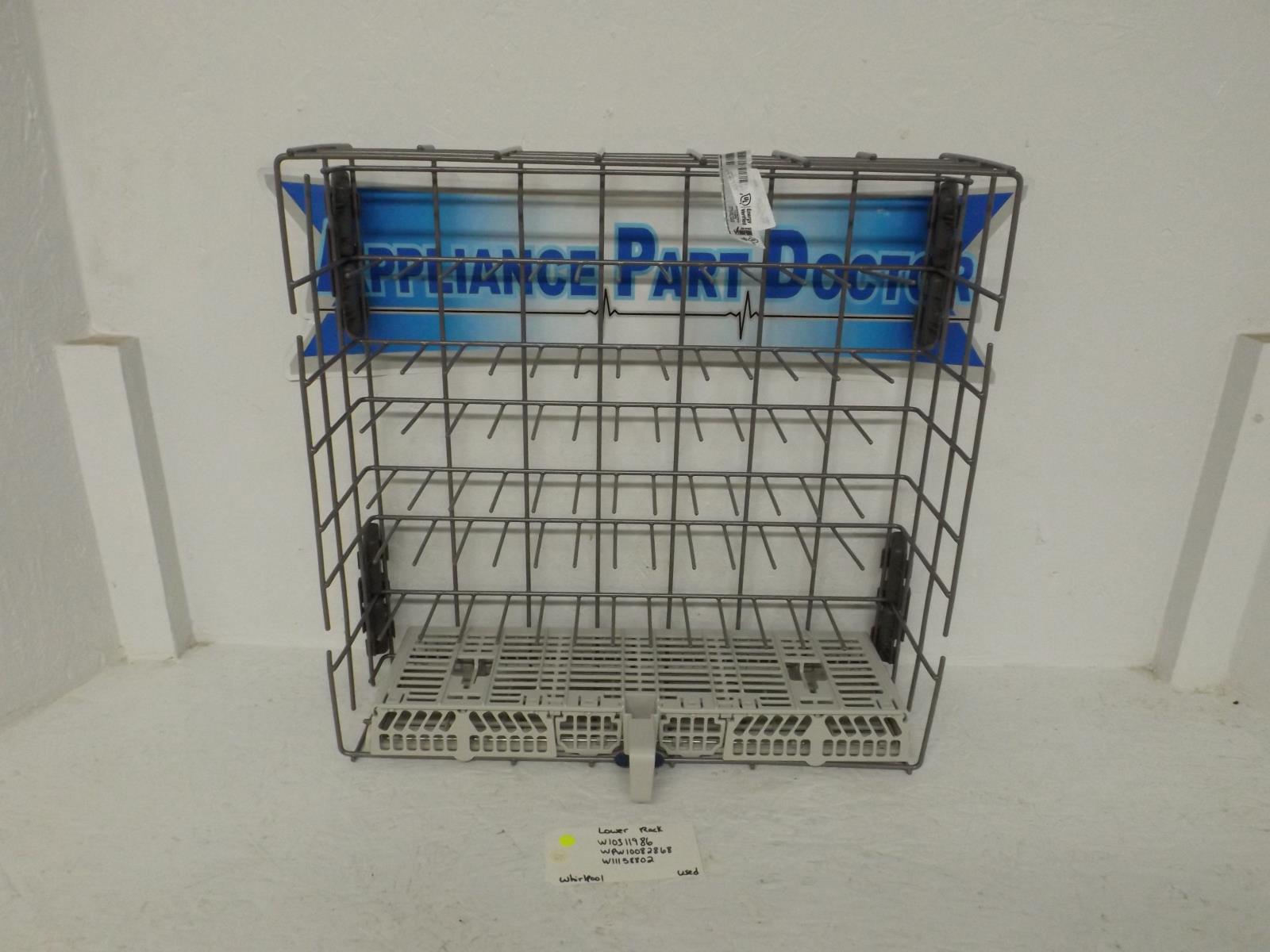 Whirlpool Dishwasher W10311986 WPW10082868 W11158802 Lower Rack Used Whirlpool Dishwasher W10311986 WPW10082868 W11158802 Lower Rack Used